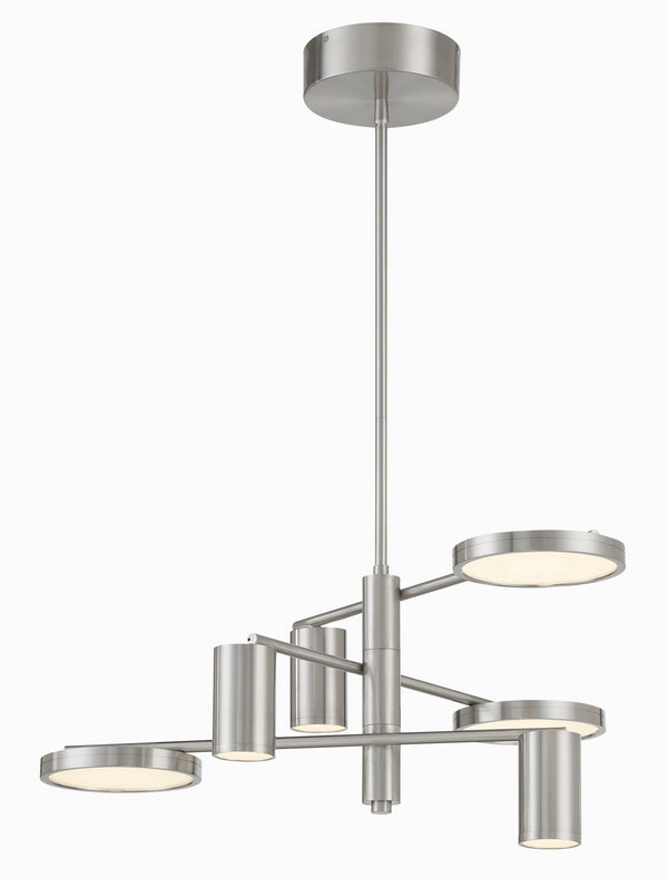 George Kovacs - P5495-084-L - LED Chandelier - Swivel - Brushed Nickel from Lighting & Bulbs Unlimited in Charlotte, NC
