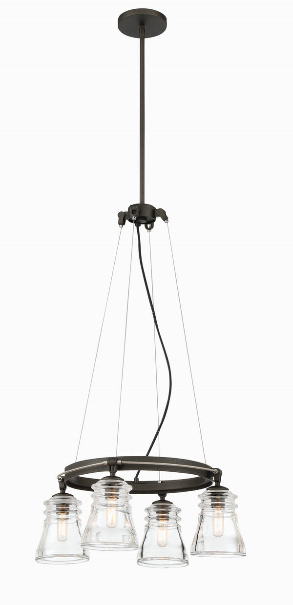 Minka-Lavery - 2737-709 - Four Light Chandelier - Graham Avenue - Smoked Iron And Brushed Nickel from Lighting & Bulbs Unlimited in Charlotte, NC