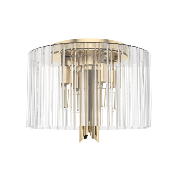 Hunter - 19690 - Four Light Flush Mount - Gatz - Alturas Gold from Lighting & Bulbs Unlimited in Charlotte, NC