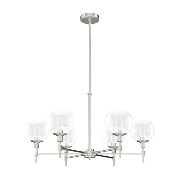 Hunter - 19744 - Six Light Chandelier - Xidane - Brushed Nickel from Lighting & Bulbs Unlimited in Charlotte, NC
