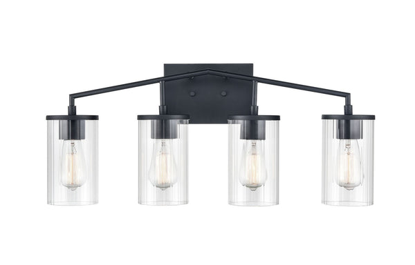 Four Light Vanity from the Beverlly Collection in Matte Black Finish by Millennium