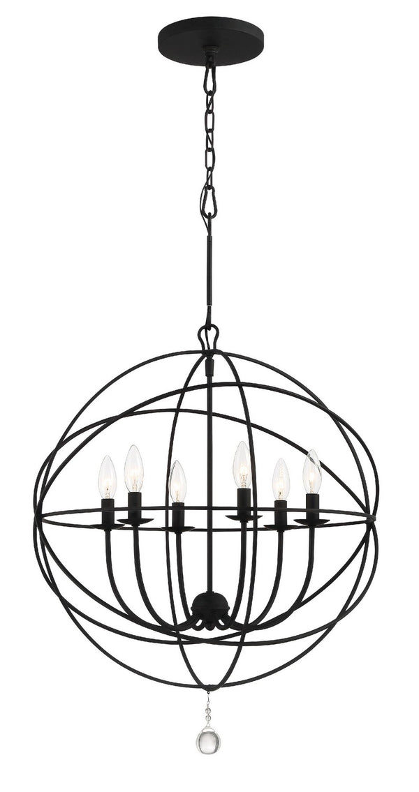 Crystorama - 9228-BK - Six Light Chandelier - Solaris - Black from Lighting & Bulbs Unlimited in Charlotte, NC