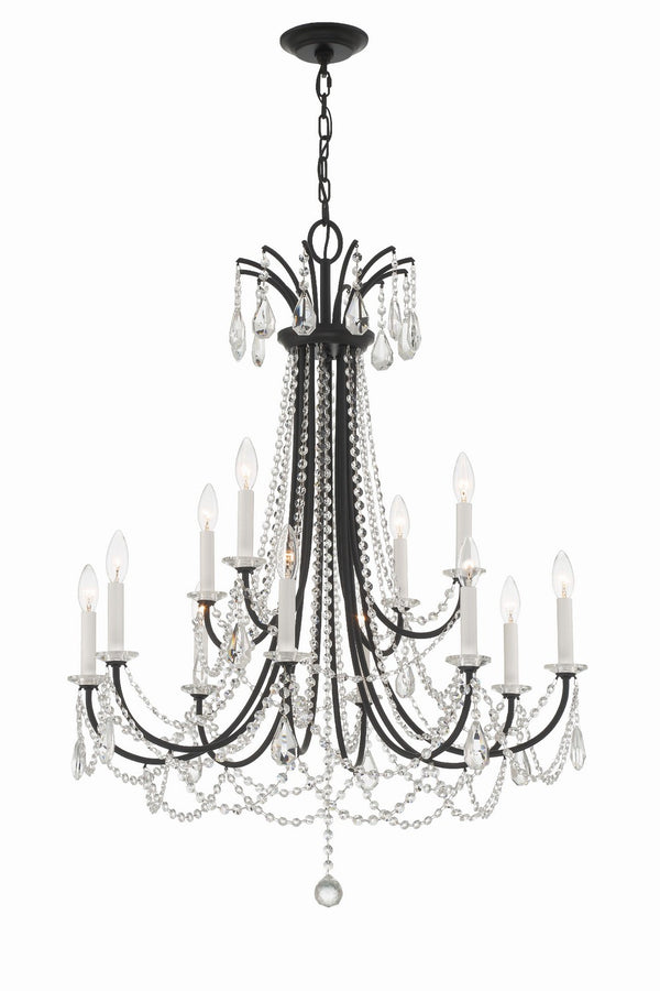 Crystorama - KAR-90912-MK-CL-MWP - 12 Light Chandelier - Karrington - Matte Black from Lighting & Bulbs Unlimited in Charlotte, NC