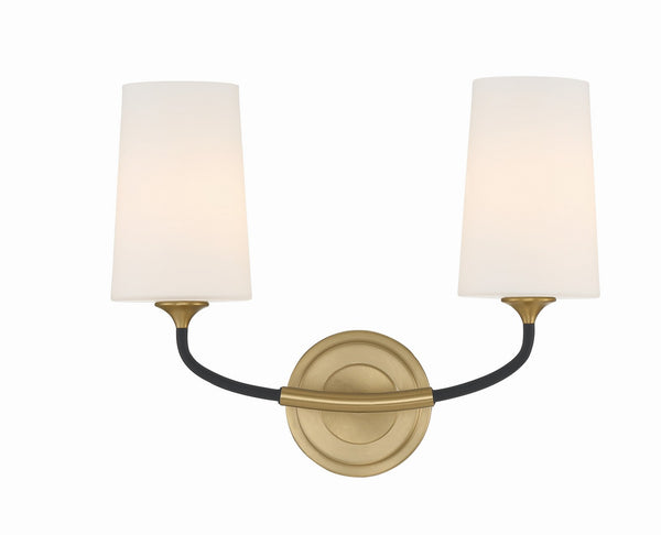 Crystorama - NIL-70012-BF-MG - Two Light Wall Mount - Niles - Black Forged / Modern Gold from Lighting & Bulbs Unlimited in Charlotte, NC