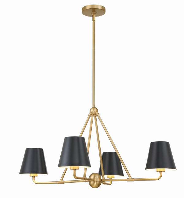 Crystorama - XAV-B9304-VG - Four Light Chandelier - Xavier - Vibrant Gold from Lighting & Bulbs Unlimited in Charlotte, NC