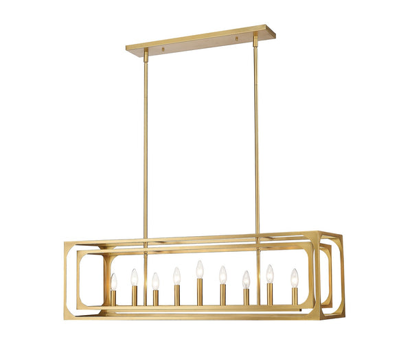 Z-Lite - 3038-9L-RB - Nine Light Island Pendant - Easton - Rubbed Brass from Lighting & Bulbs Unlimited in Charlotte, NC