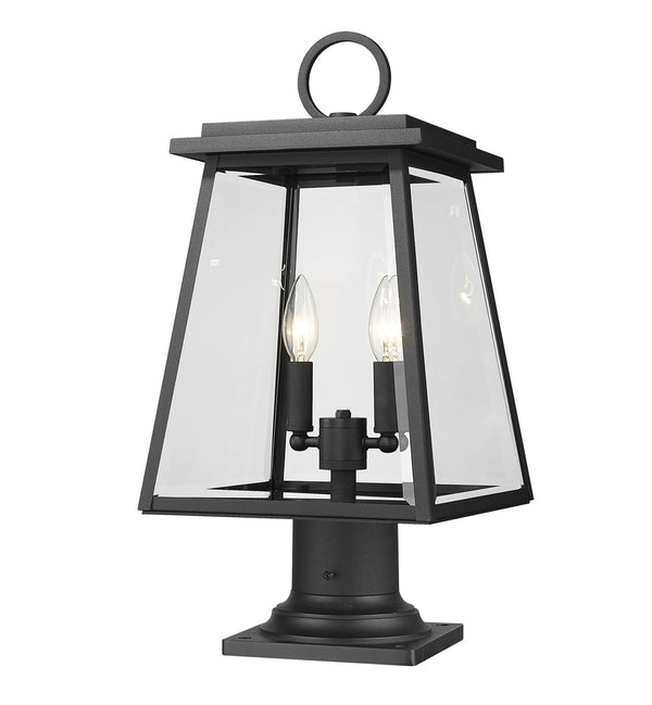 Z-Lite - 521PHMR-533PM-BK - Two Light Outdoor Pier Mount - Broughton - Black from Lighting & Bulbs Unlimited in Charlotte, NC
