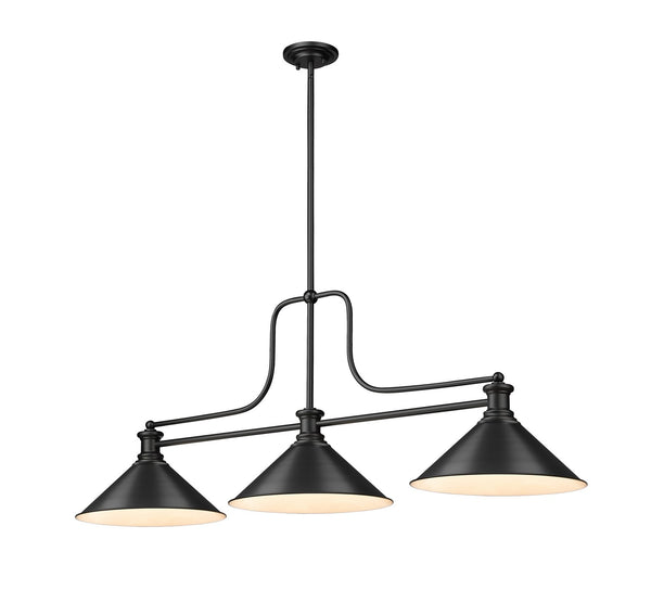 Z-Lite - 725-3MB-MB15 - Three Light Billiard - Melange - Matte Black from Lighting & Bulbs Unlimited in Charlotte, NC