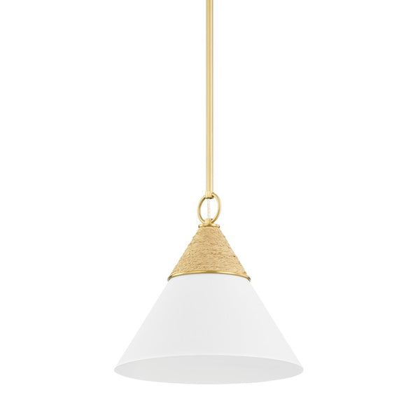 Mitzi - H709701S-AGB/TWH - One Light Pendant - Mica - Aged Brass from Lighting & Bulbs Unlimited in Charlotte, NC
