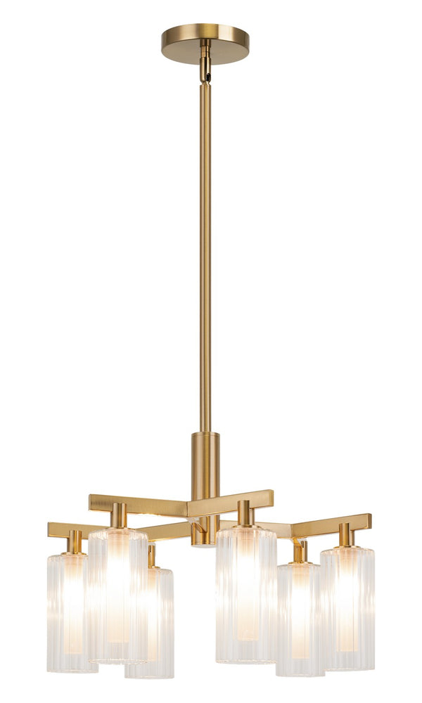 Matteo Lighting - C60806AG - Six Light Chandelier - Kristof - Aged Gold Brass from Lighting & Bulbs Unlimited in Charlotte, NC