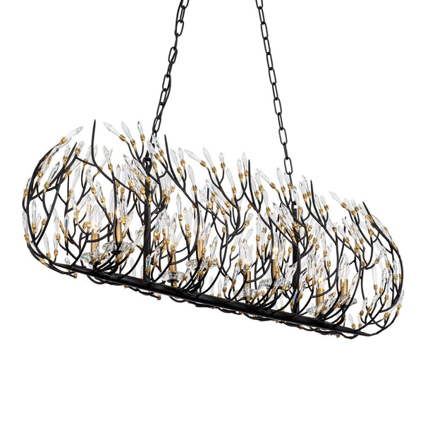 Varaluz - 271N08MBFG - Eight Light Linear Pendant - Bask - Matte Black/French Gold from Lighting & Bulbs Unlimited in Charlotte, NC