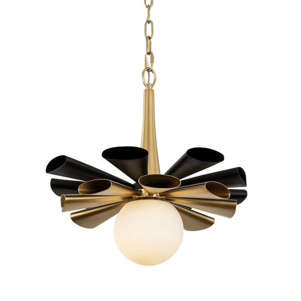 Varaluz - 372P01MMBFG - One Light Pendant - Daphne - Matte Black/French Gold from Lighting & Bulbs Unlimited in Charlotte, NC
