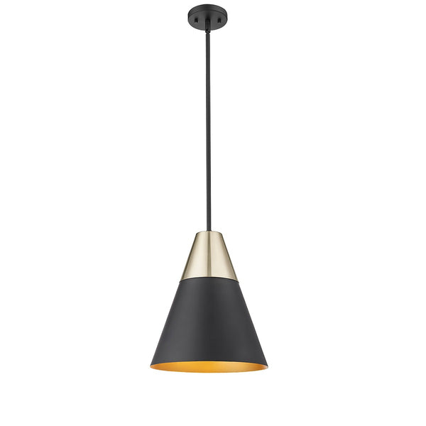 Millennium - 9241-MB/MG - One Light Pendant - Annos - Matte Black Modern Gold from Lighting & Bulbs Unlimited in Charlotte, NC