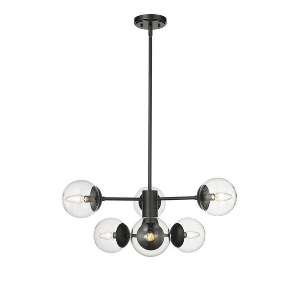 Millennium - 8156-MB - Six Light Pendant - Avell - Matte Black from Lighting & Bulbs Unlimited in Charlotte, NC
