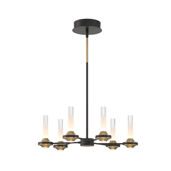 Eurofase - 45712-012 - LED Chandelier - Torcia - Black and Brass from Lighting & Bulbs Unlimited in Charlotte, NC