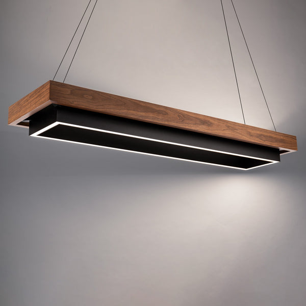 Modern Forms - PD-70354-BK/DW - LED Linear Pendant - Hustler - Black/Dark Walnut from Lighting & Bulbs Unlimited in Charlotte, NC