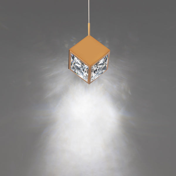 W.A.C. Lighting - PD-29308-AB - LED Mini Pendant - Ice Cube - Aged Brass from Lighting & Bulbs Unlimited in Charlotte, NC