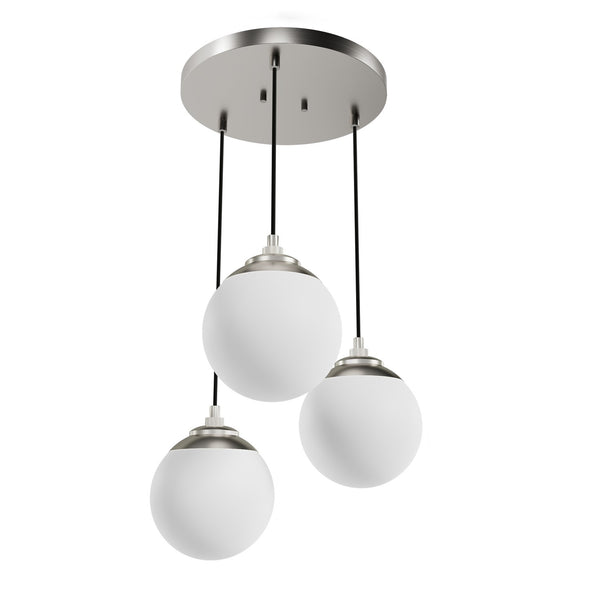 Hunter - 19515 - Three Light Cluster - Hepburn - Brushed Nickel from Lighting & Bulbs Unlimited in Charlotte, NC