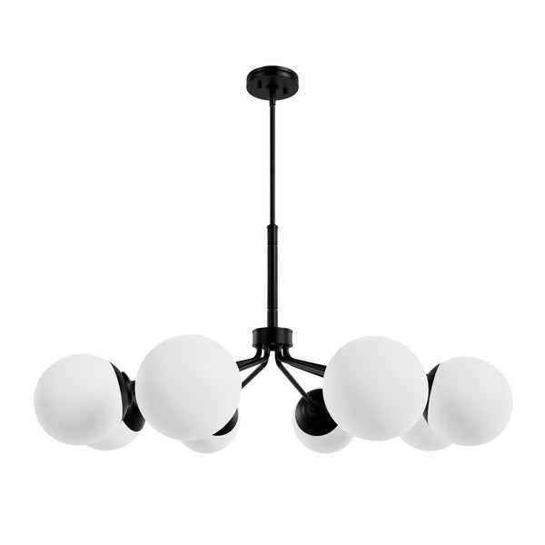 Hunter - 19870 - Eight Light Chandelier - Hepburn - Matte Black from Lighting & Bulbs Unlimited in Charlotte, NC