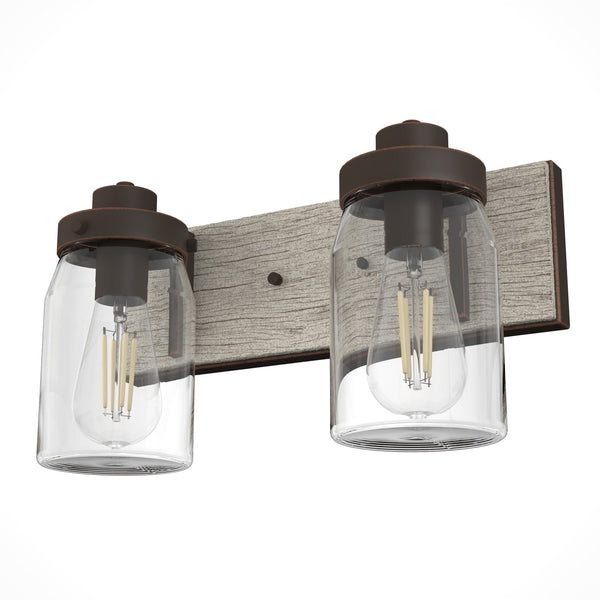 Hunter - 48018 - Two Light Vanity - Devon Park - Onyx Bengal from Lighting & Bulbs Unlimited in Charlotte, NC