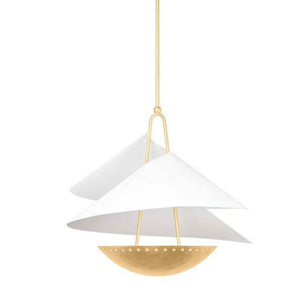Corbett Lighting - 411-24-VGL/GSW - Three Light Pendant - Carini - Vintage Gold Leaf/Gesso White from Lighting & Bulbs Unlimited in Charlotte, NC