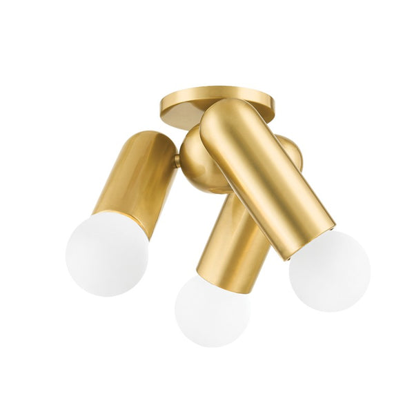 Mitzi - H720503-AGB - Three Light Flush Mount - Lolly - Aged Brass from Lighting & Bulbs Unlimited in Charlotte, NC