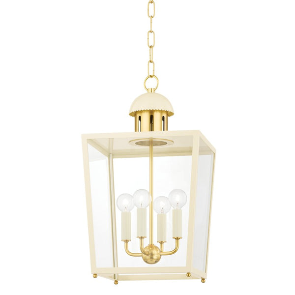 Mitzi - H737704S-AGB/SCR - Four Light Lantern - June - Aged Brass from Lighting & Bulbs Unlimited in Charlotte, NC