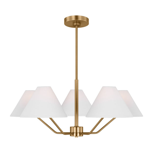 Visual Comfort Studio - DJC1005SB - Five Light Chandelier - Burke - Satin Brass from Lighting & Bulbs Unlimited in Charlotte, NC