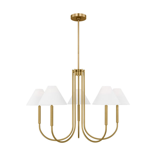 Visual Comfort Studio - DJC1035SB - Six Light Chandelier - Porteau - Satin Brass from Lighting & Bulbs Unlimited in Charlotte, NC