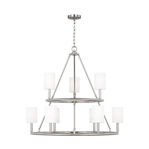 Visual Comfort Studio - DJC1099BS - Nine Light Chandelier - Egmont - Brushed Steel from Lighting & Bulbs Unlimited in Charlotte, NC