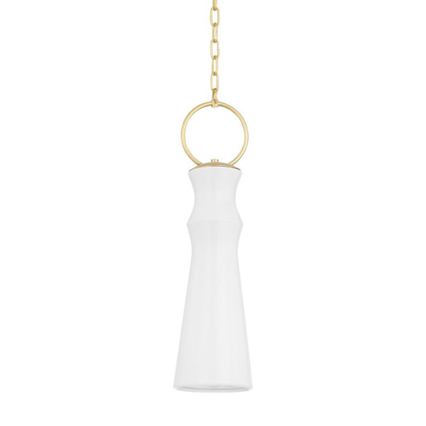 Hudson Valley - 2270-AGB/CGW - One Light Pendant - Borden - Aged Brass from Lighting & Bulbs Unlimited in Charlotte, NC