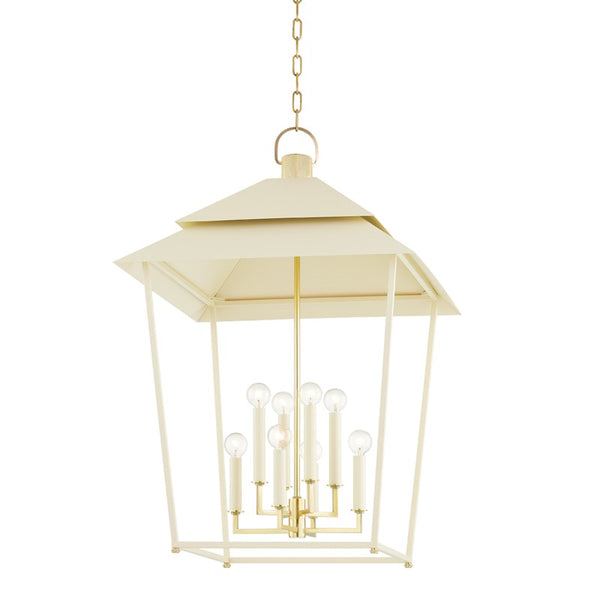 Hudson Valley - 5138-AGB/SSD - Eight Light Lantern - Natick - Aged Brass from Lighting & Bulbs Unlimited in Charlotte, NC