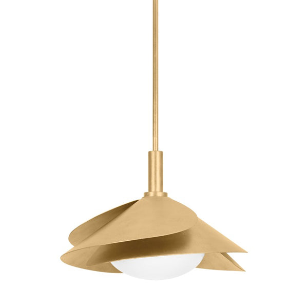 Hudson Valley - 7208-VGL - One Light Pendant - Brookhaven - Vintage Gold Leaf from Lighting & Bulbs Unlimited in Charlotte, NC