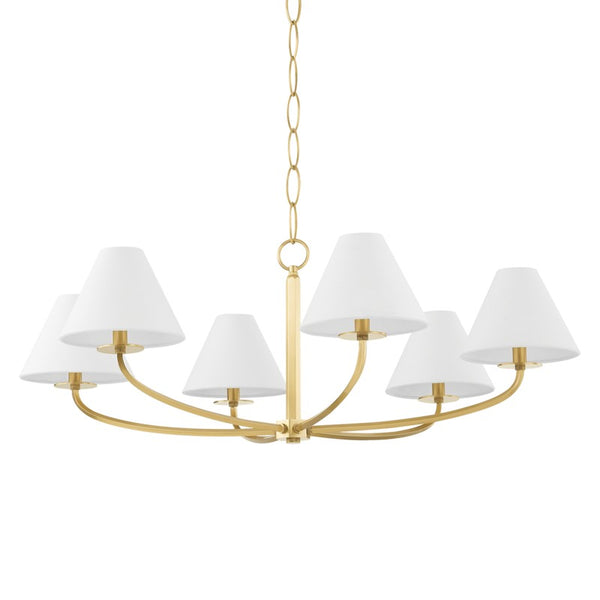 Hudson Valley - BKO901-AGB - Six Light Chandelier - Stacey - Aged Brass from Lighting & Bulbs Unlimited in Charlotte, NC