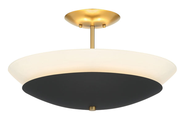 Minka-Lavery - 1701-781 - Three Light Flush Mount - Bax - Sand Coal And Soft Brass from Lighting & Bulbs Unlimited in Charlotte, NC