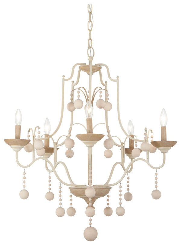 Minka-Lavery - 2665-717 - Five Light Chandelier - Colonial Charm - White Wash With Sun Dried Clay from Lighting & Bulbs Unlimited in Charlotte, NC