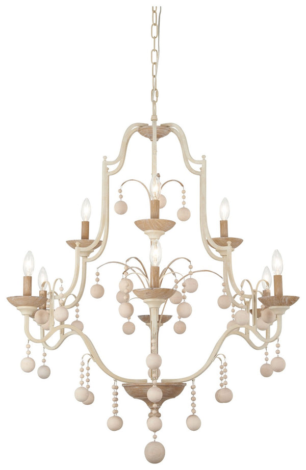 Minka-Lavery - 2669-717 - Nine Light Chandelier - Colonial Charm - White Wash With Sun Dried Clay from Lighting & Bulbs Unlimited in Charlotte, NC