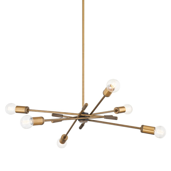 Troy Lighting - F1944-PBR/SBK - Six Light Chandelier - Chino - Patina Brass from Lighting & Bulbs Unlimited in Charlotte, NC