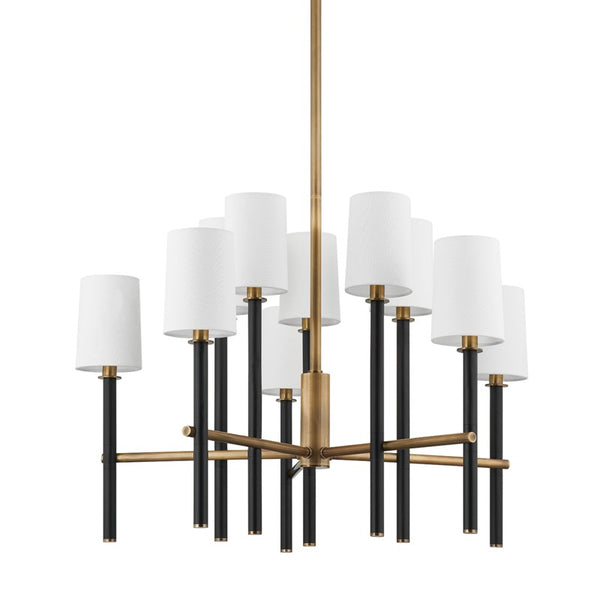 Troy Lighting - F2832-PBR/TBK - Ten Light Chandelier - Belvedere - Patina Brass from Lighting & Bulbs Unlimited in Charlotte, NC