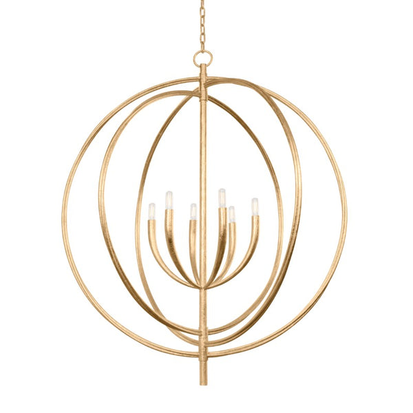 Troy Lighting - F8840-VGL - Six Light Pendant - Fillea - Vintage Gold Leaf from Lighting & Bulbs Unlimited in Charlotte, NC