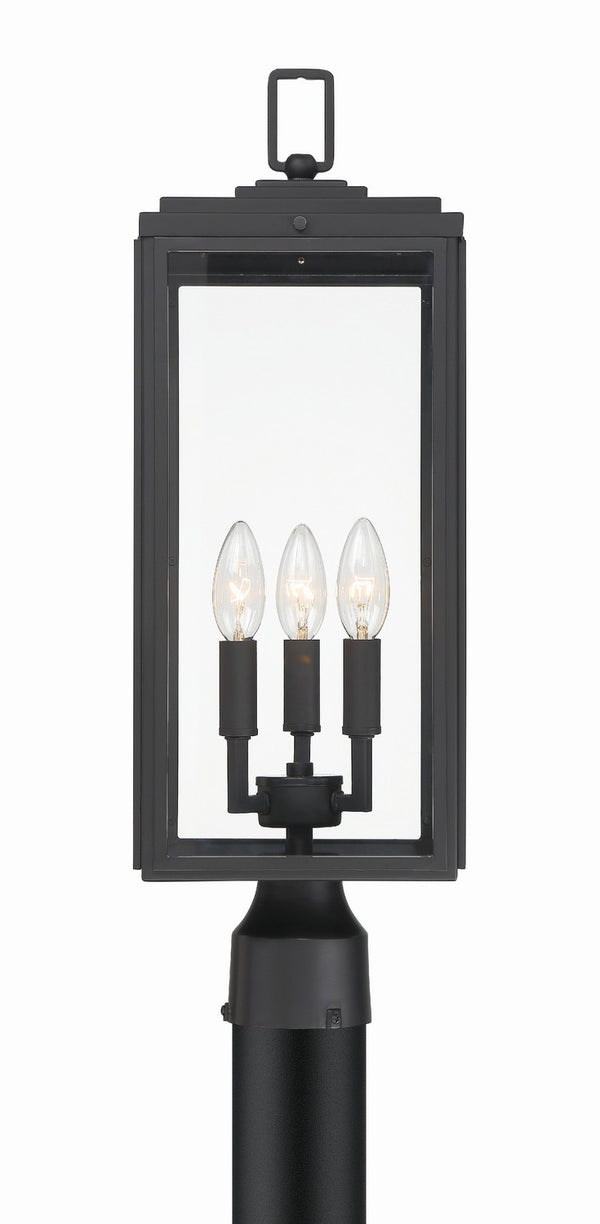 Crystorama - BYR-80109-MK - Three Light Outdoor Post Mount - Byron - Matte Black from Lighting & Bulbs Unlimited in Charlotte, NC