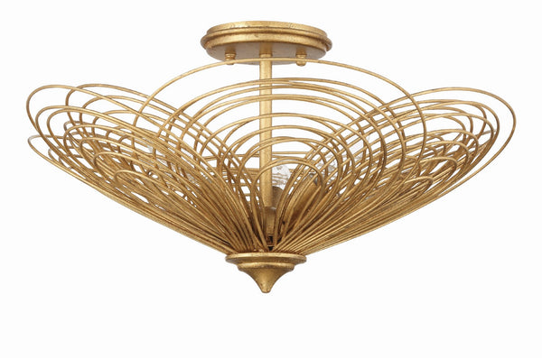 Crystorama - DOR-B7703-RG - Three Light Ceiling Mount - Doral - Renaissance Gold from Lighting & Bulbs Unlimited in Charlotte, NC