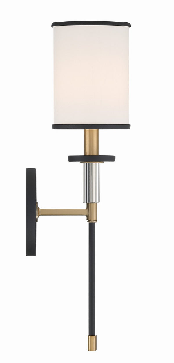 Crystorama - HAT-471-BF-VG - One Light Wall Mount - Hatfield - Black Forged / Vibrant Gold from Lighting & Bulbs Unlimited in Charlotte, NC