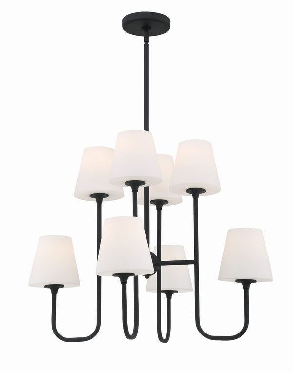 Crystorama - KEE-A3008-BF - Eight Light Chandelier - Keenan - Black Forged from Lighting & Bulbs Unlimited in Charlotte, NC