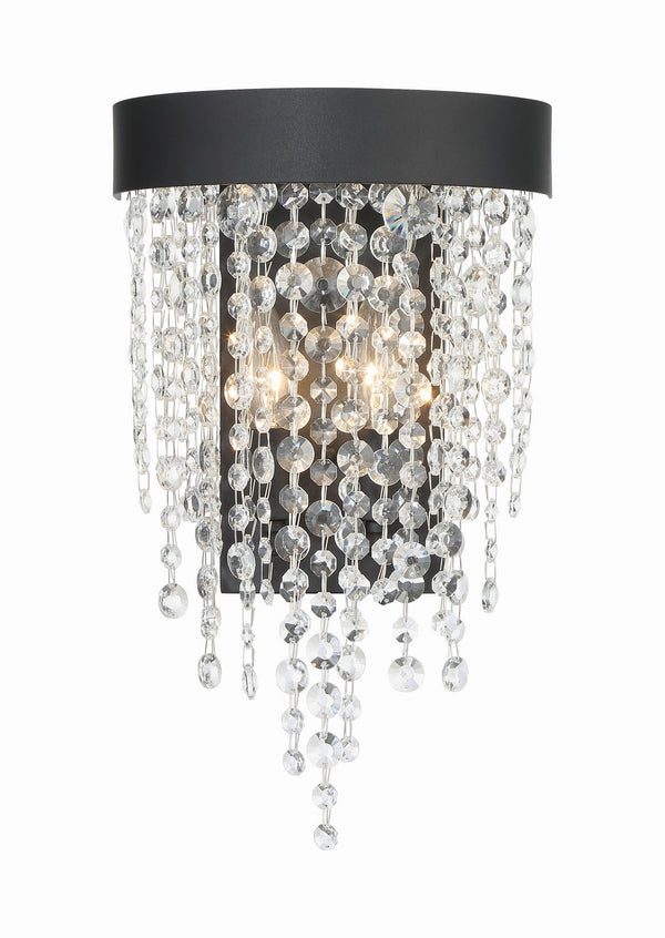 Crystorama - WIN-612-BF-CL-MWP - Two Light Wall Mount - Winham - Black Forged from Lighting & Bulbs Unlimited in Charlotte, NC