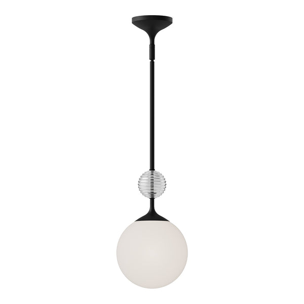 Alora - PD415308MBOP - One Light Pendant - Celia - Brushed Gold/Opal Glass|Matte Black/Opal Glass from Lighting & Bulbs Unlimited in Charlotte, NC