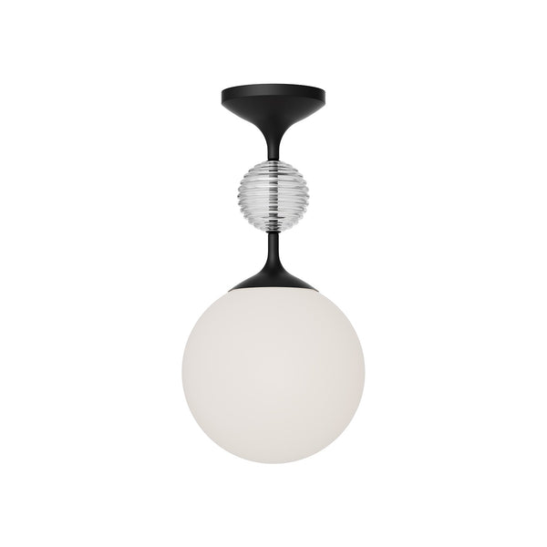 Alora - SF415308MBOP - One Light Semi-Flush Mount - Celia - Brushed Gold/Opal Glass|Matte Black/Opal Glass from Lighting & Bulbs Unlimited in Charlotte, NC