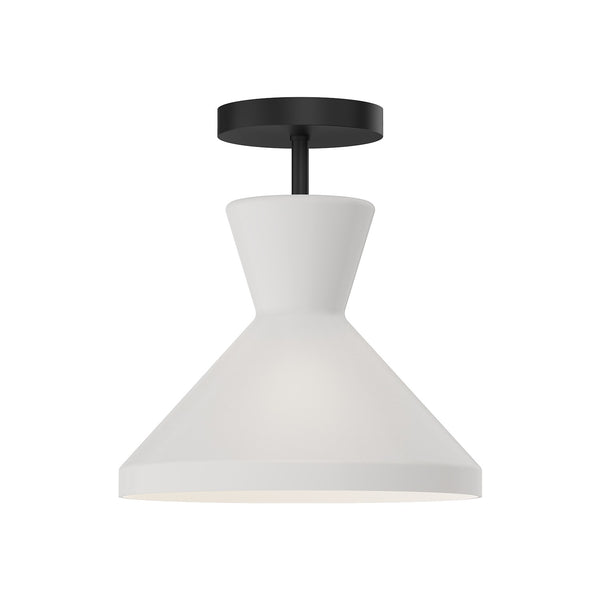 Alora - SF473710MBOP - One Light Semi-Flush Mount - Betty - Aged Gold/Opal Glass|Matte Black/Opal Glass from Lighting & Bulbs Unlimited in Charlotte, NC