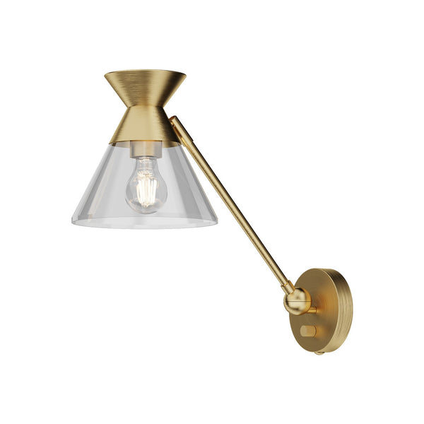 Alora - WV521008BGCL - One Light Wall Sconce - Mauer - Brushed Gold/Clear Glass|Matte Black/Smoked from Lighting & Bulbs Unlimited in Charlotte, NC