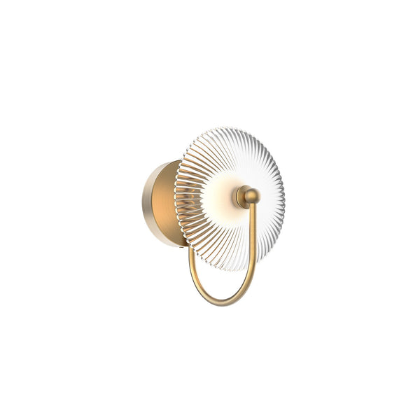 Alora - WV417801BGCR - LED Wall Sconce - Hera - Brushed Gold/Clear Ribbed Glass|Matte Black/Clear Ribbed Glass from Lighting & Bulbs Unlimited in Charlotte, NC